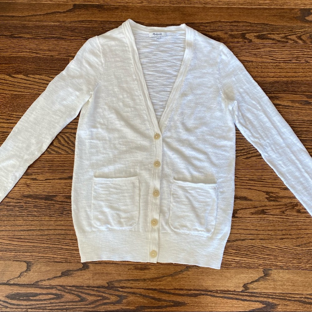 Madewell Graduate Cardigan in Ivory White